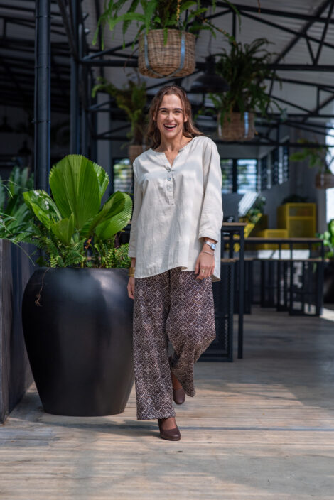 Elasticated Square Pants - Linen