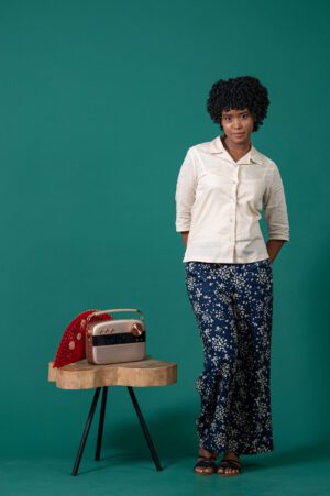 Printed Elasticated Square Pants - rayon