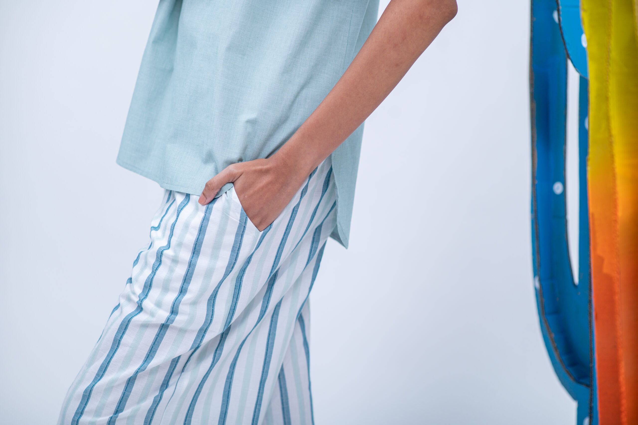 Fidou Pants - Cotton Stripes - Image 3
