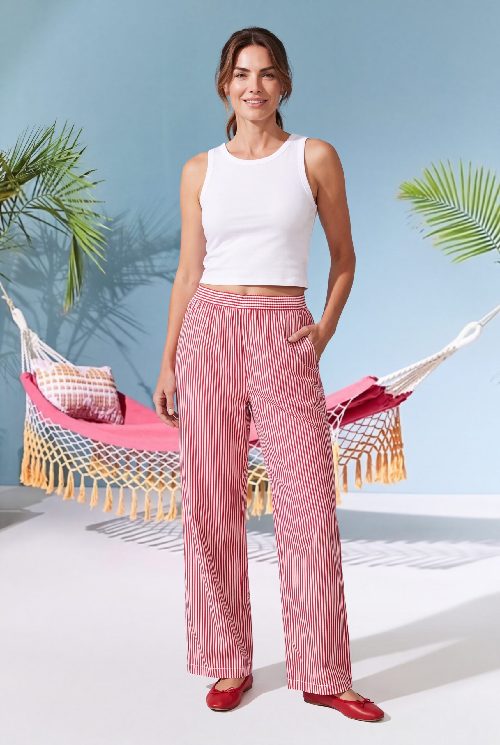 Nayo Pants - Block Printed Stripes